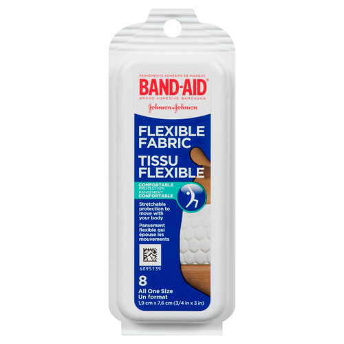 Band-Aid Flexible Fabric Bandages Travel Pack 8 Bandages 