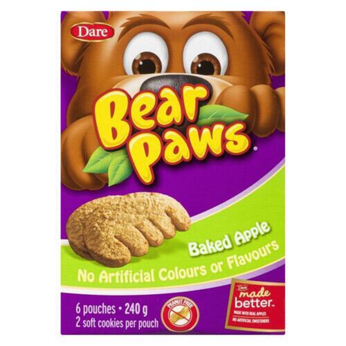 Dare Bear Paws Peanut-Free Cookies Baked Apple 240 g