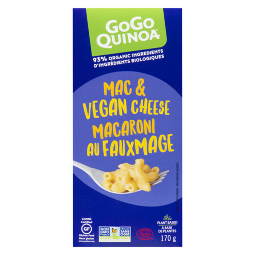 GoGo Quinoa Gluten-Free Mac & Vegan Cheese Pasta Noodles 170 g