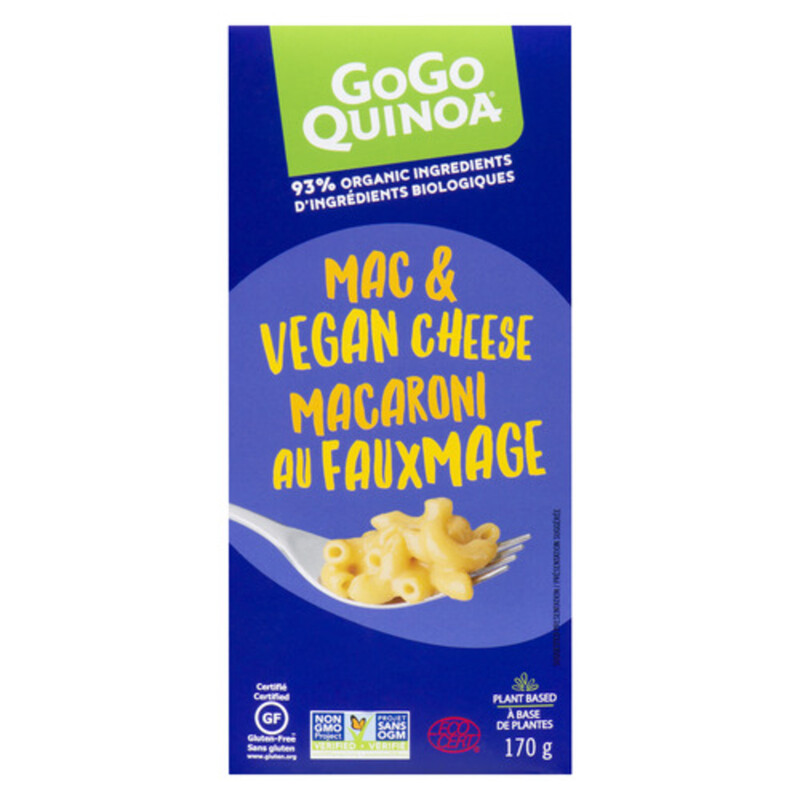 GoGo Quinoa GlutenFree Mac & Vegan Cheese Pasta Noodles 170 g Voilà