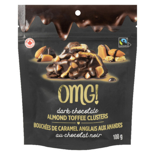 OMG's Dark Chocolate Almond Toffee Clusters 100 g