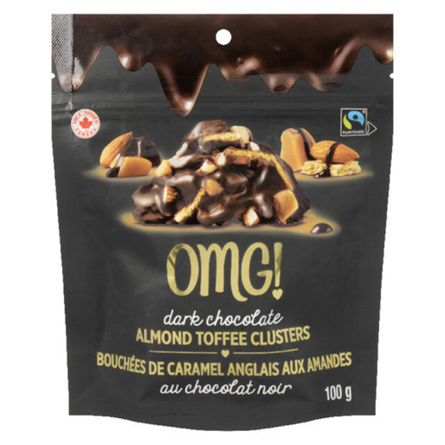 OMG's Dark Chocolate Almond Toffee Clusters 100 g Voilà Online