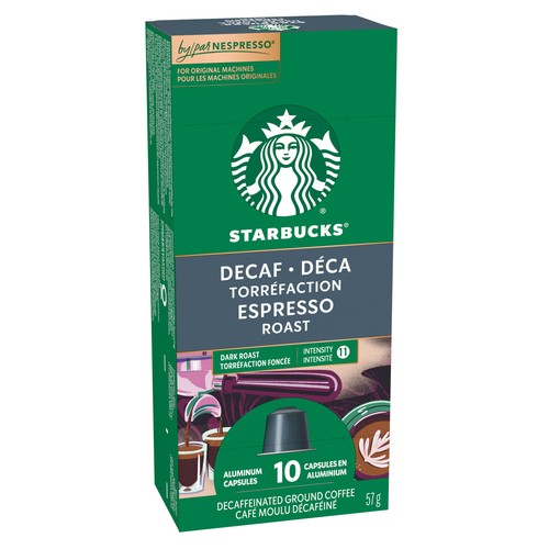 Starbucks Nespresso Coffee Pods Decaf Espresso Roast 10 Capsules 57 g
