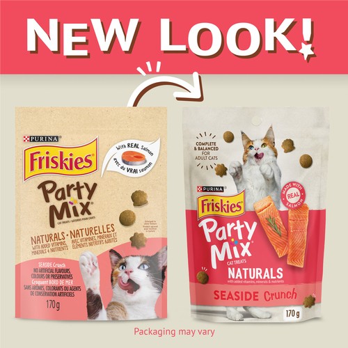 Friskies Cat Treats Party Mix Naturals Seaside Crunch with Real Fish 170 g