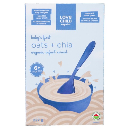 Love Child Organics Infant Cereal Oats & Chia 227 g Voilà Online