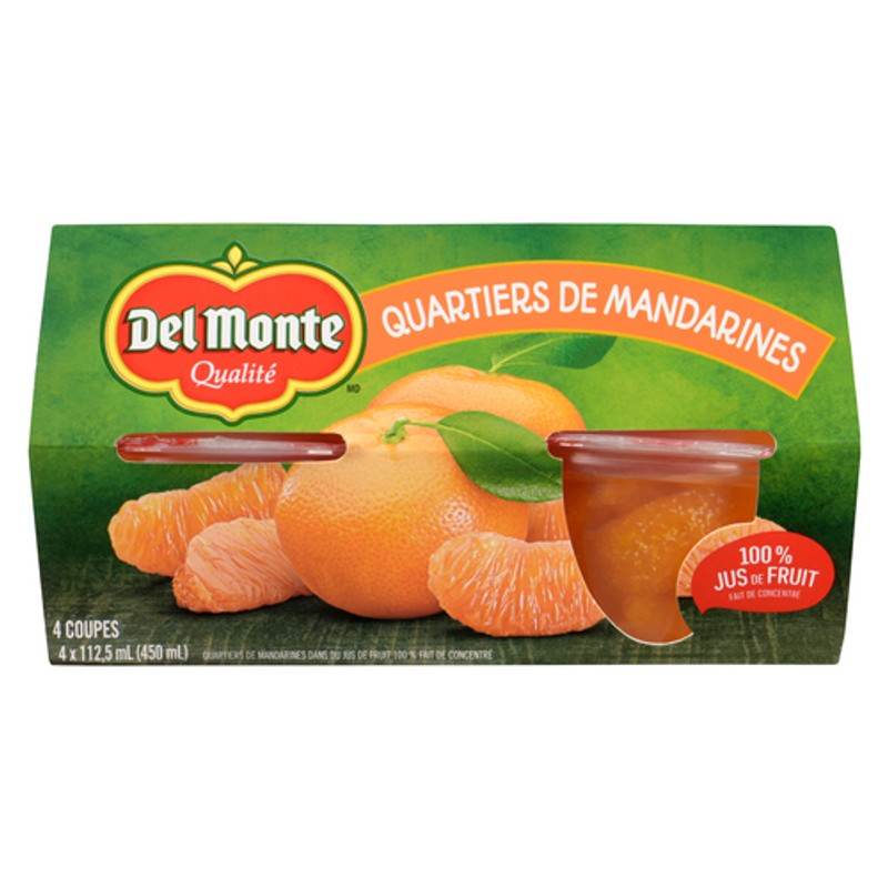 Del Monte Fruit Bowls In Fruit Juice Mandarin Orange 4 x 112.5 ml ...
