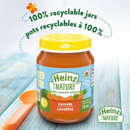 Heinz by Nature 100% Natural Baby Food Organic Carrots Purée 128 ml