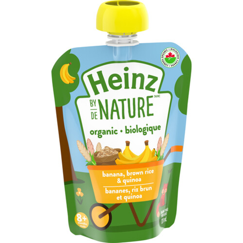 Heinz By Nature Organic Baby Food Banana Brown Rice & Quinoa Purée 128 ml