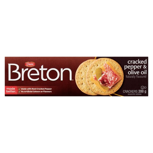 Dare Breton Crackers Cracked Pepper And Olive Oil 200 g