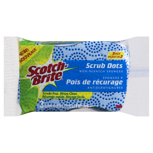 Scotch-Brite No-Scratch Sponges Scrub Dots 3 Pack
