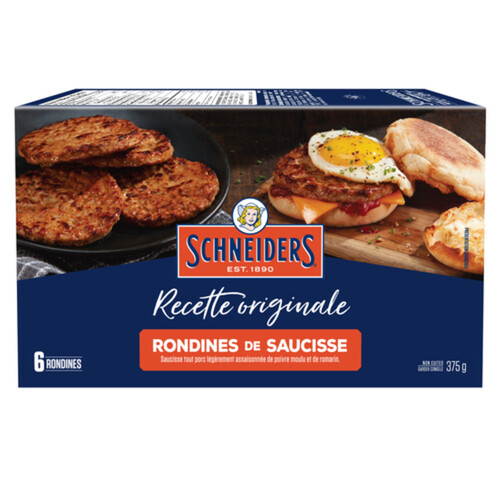 Schneider's Original Recipe Frozen Breakfast Sausage Rounds 375 g