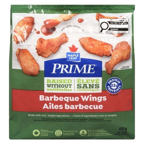 Prime Frozen Raw Chicken Wings Barbeque 695 g