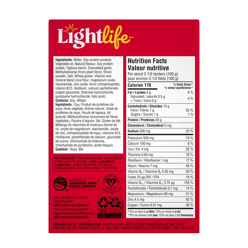 Lightlife Plant-Based Chicken Smart Tenders 170 g
