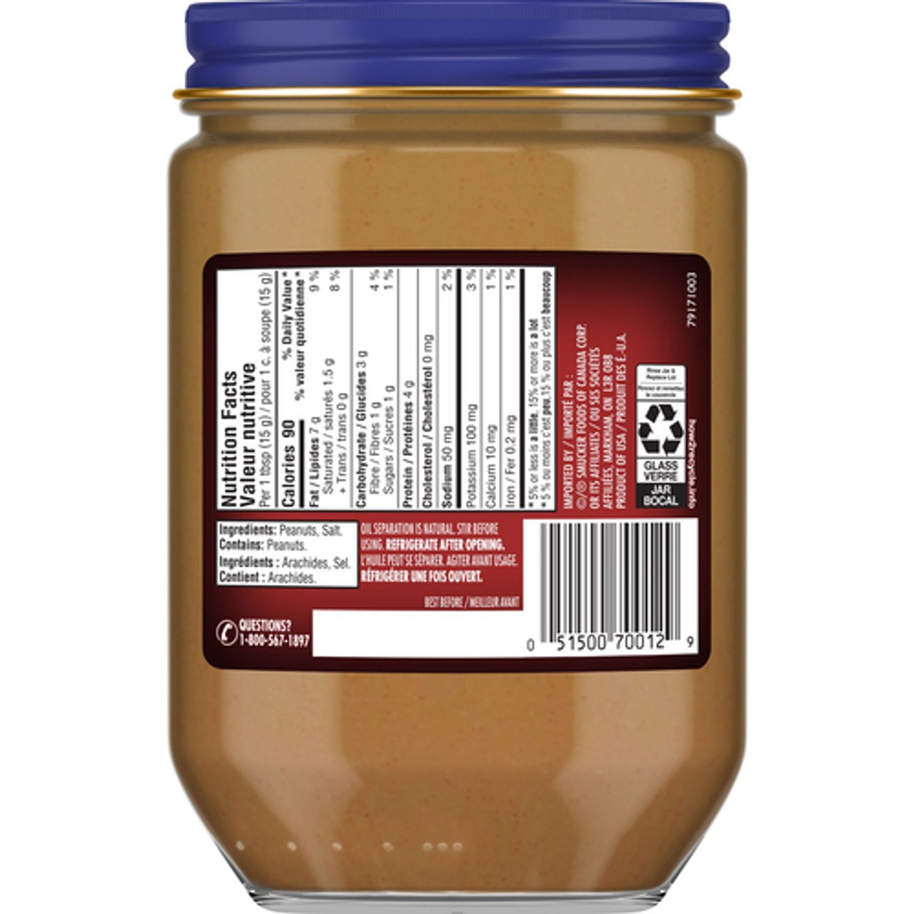 Adams Dark Roast Creamy Peanut Butter 500 g - Voilà Online Groceries ...