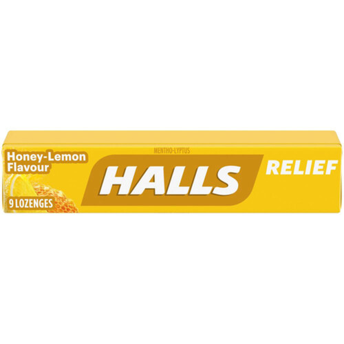 Halls Cough Drops Honey Lemon 9 Lozenges 