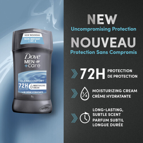 Dove Men+Care Antiperspirant Stick Clean Comfort Aluminum-Free Deodorant Formula 76 g