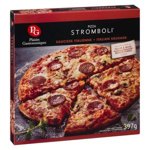 Plaisirs Gastronomiques Stromboli Pizza croûte mince cuite sur pierre à la saucisse italienne congelée 397 g
