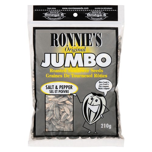 Ronnie's Jumbo Sunflower Seeds Salt & Pepper 210 g