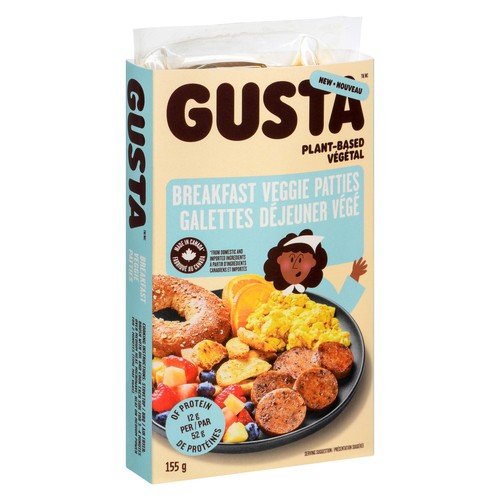 Gusta Foods Plant Based Breakfast Veggie Patties 155 g