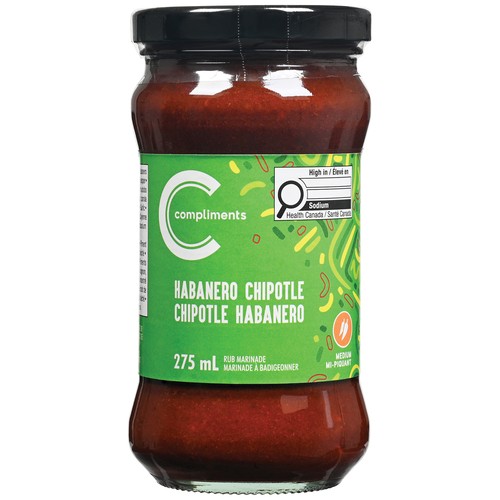 Compliments Rub Marinade Habanero Chipotle Medium 275 ml