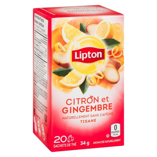 Lipton Herbal Tea Lemon Ginger 20 Tea Bags