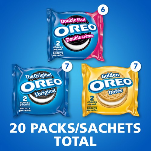 Oreo Sandwich Cookies Original & Double Stuf & Golden Variety Pack 482 g