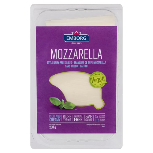 Emborg Non-Dairy Sliced Cheese Mozzarella Style 200 g