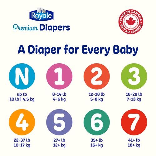 Royale Premium Disposable Baby Diapers Super Pack Size 4 66 Count