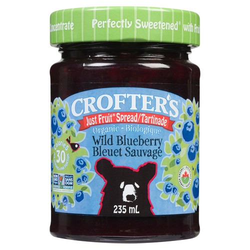 Crofters Organic Just Fruit Spread Wild Blueberry 235 ml