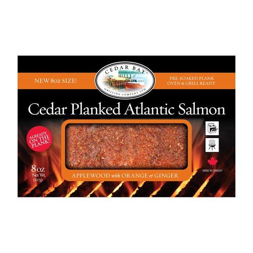 Cedar Bay Grilling Company Frozen Planked Salmon Applewood Orange & Ginger 226 g