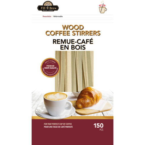 Fill Brew Wood Coffee Stirrers 150 Pieces