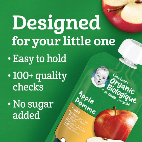 Gerber Organic Baby Food Purée Apple 128 ml