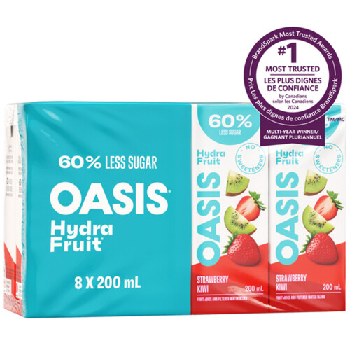 Oasis Hydrafruit Juice Boxes Strawberry Kiwi 8 x 200 ml