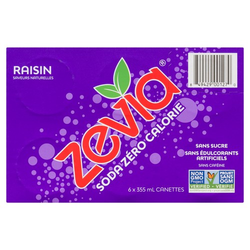 Zevia Soft Drink Grape 6 x 355 ml (cans)