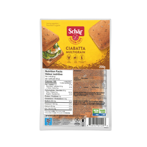 Schar Gluten-Free Ciabatta Rolls Multigrain 4 x 50 g