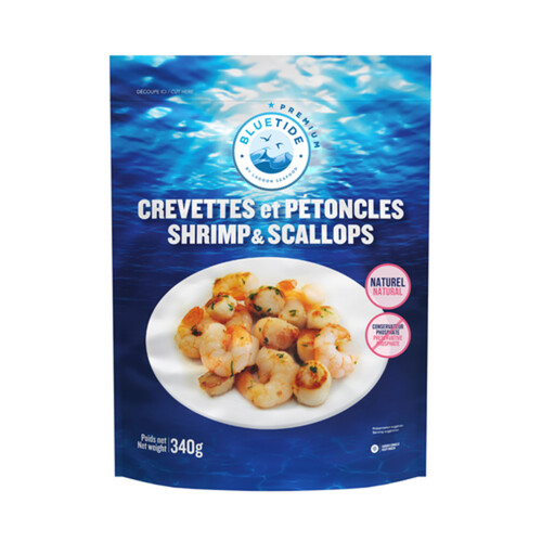 Blue Tide Natural Frozen Seafood Scallop & Shrimp Mix 340 g