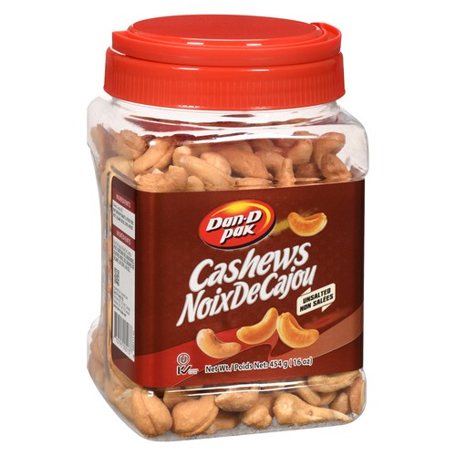 Dan D Pak Cashews Unsalted 454 g