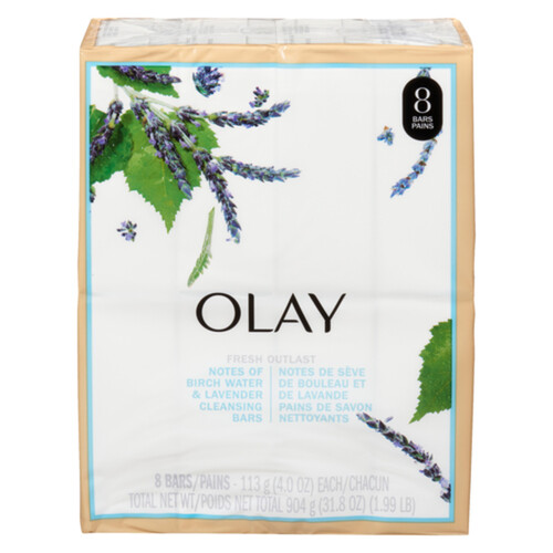 Olay Soap Bar Birch Water & Lavender 8 x 113 g