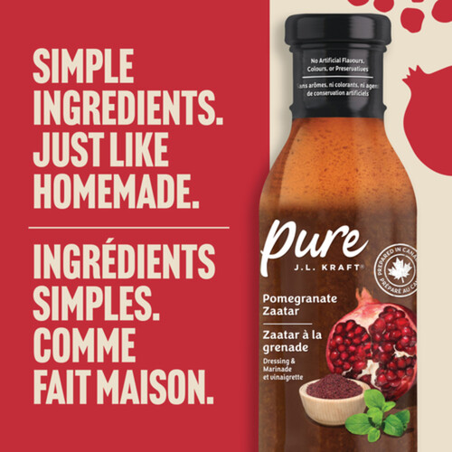 J.L. Kraft Pure Dressing & Marinade Pomegranate Zaatar 355 ml