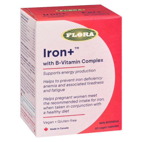 Flora Iron+ With B-Vitamin Complex 60 EA - Voilà Online Groceries & Offers