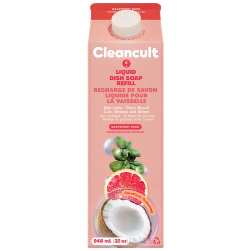 Cleancult Liquid Dish Soap Grapefruit Basil 946 ml