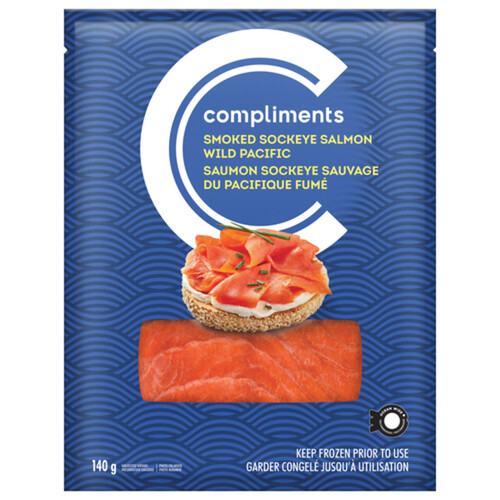 Compliments Frozen Wild Pacific Smoked Sockeye Salmon 140 g