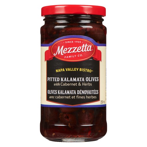 Mezzetta Pitted Greek Kalamata Olives Marinated With Herbs & Cabernet 250 ml