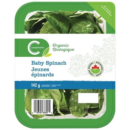 Compliments Organic Baby Spinach 142 g