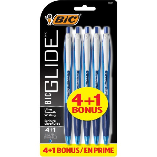 Bic Atlantis Glide Pens Blue 4 Count
