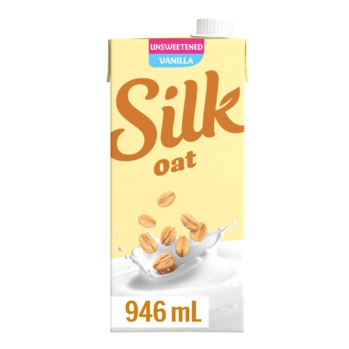 Silk Dairy-Free Oat Beverage Vanilla Unsweetened Shelf Stable 946 ml