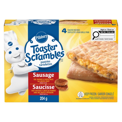 Pillsbury Toaster Scrambles Pastries Egg Sausage And Cheese Sauce 204 g (frozen)