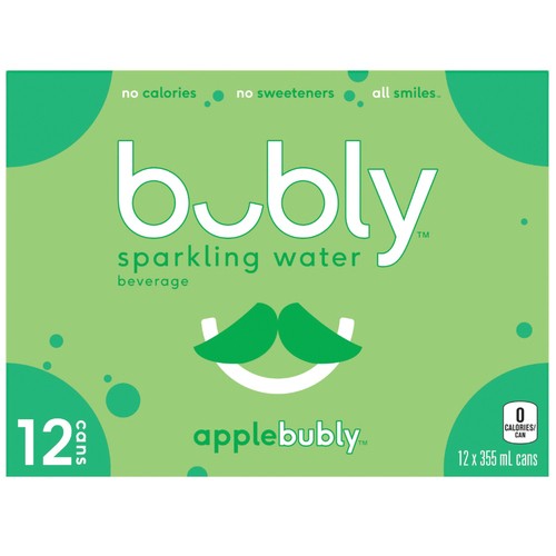 Bubly Sparkling Water Apple 12 x 355 ml (cans)