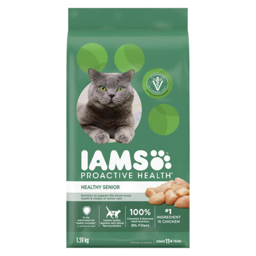 IAMS Proactive Health Healthy Senior Dry Cat Food With Chicken 1.59 kg