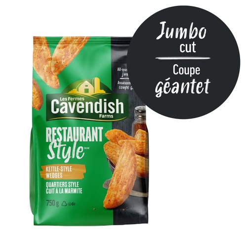 Cavendish Farms Frozen Wedges Restaurant Style Kettle-Style 750 g